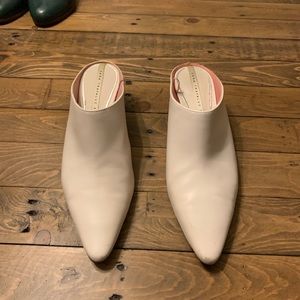 White Pointed Mules